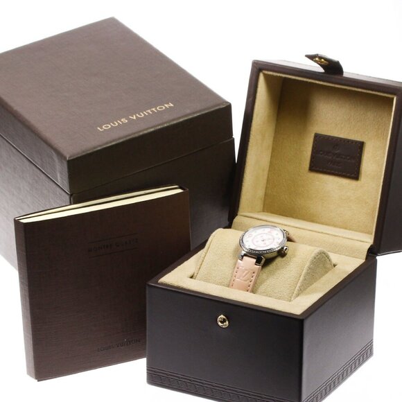 LOUIS VUITTON Tambour monogram Q12MF Diamond bezel 8P Quartz Ladies_784763 - Picture 1 of 7